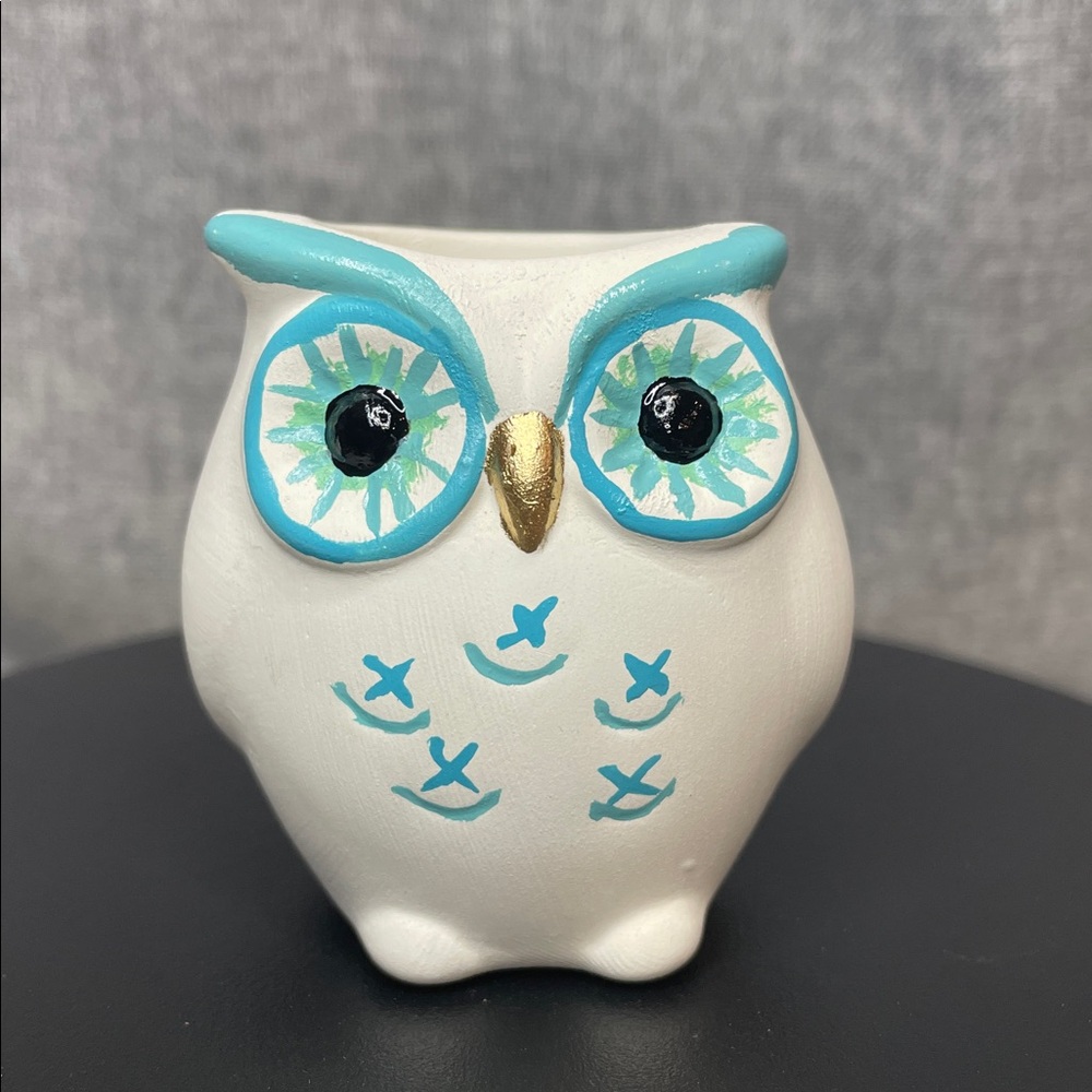 Ceramic Enamel Owl Mini Vase - Picture 1 of 7